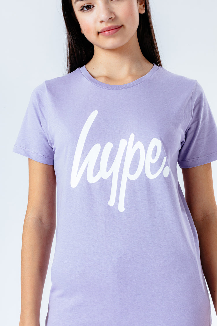 Hype Violet Script Kids T-Shirt