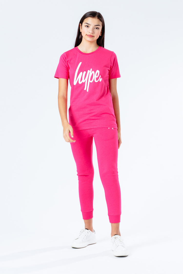 Hype Power Pink Script Kids T-Shirt