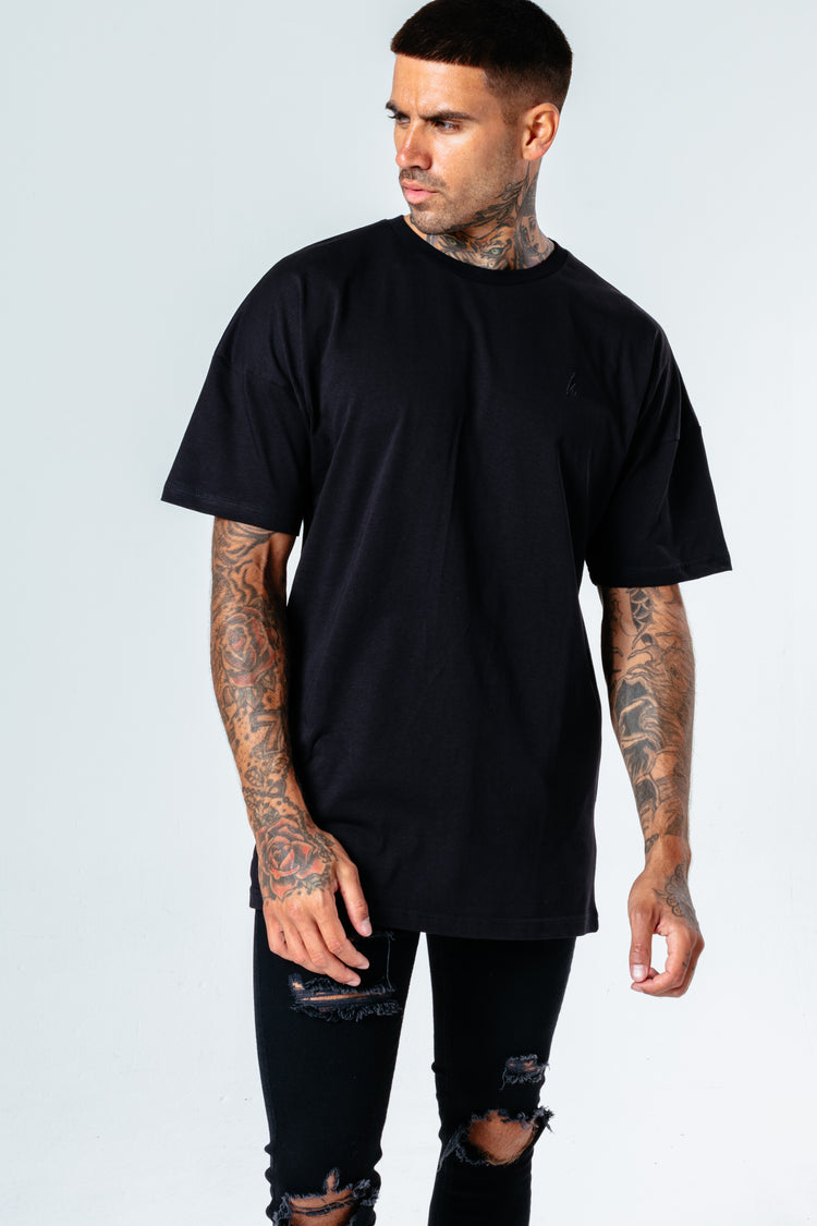 Hype Black Oversized Men'S T-Shirt
