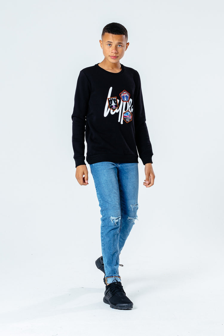 Hype Space Patch Kids Crew Neck