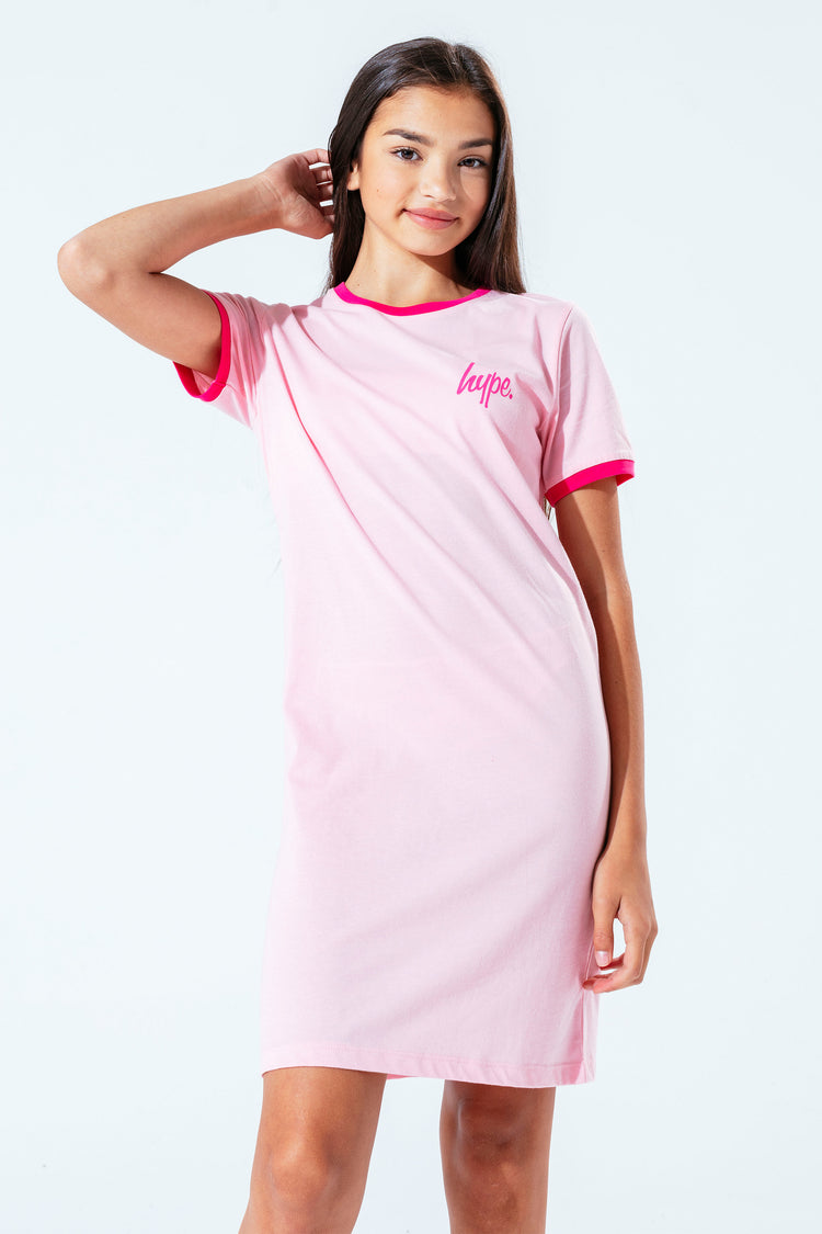 Hype Pink Ringer Kids T-Shirt Dress