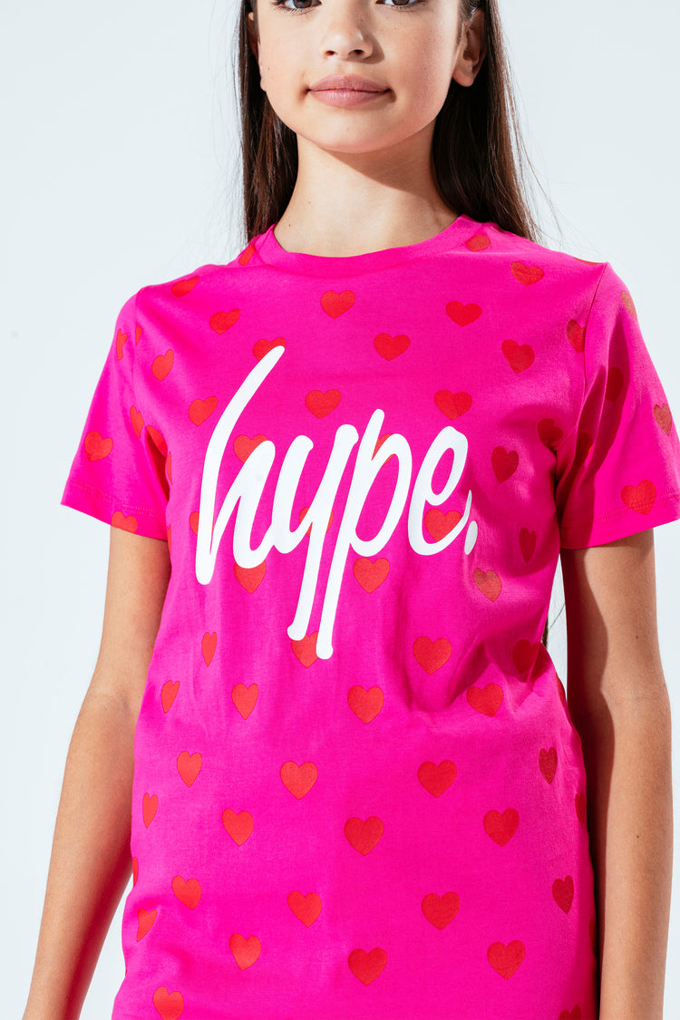 Hype Pink Heart Kids T-Shirt