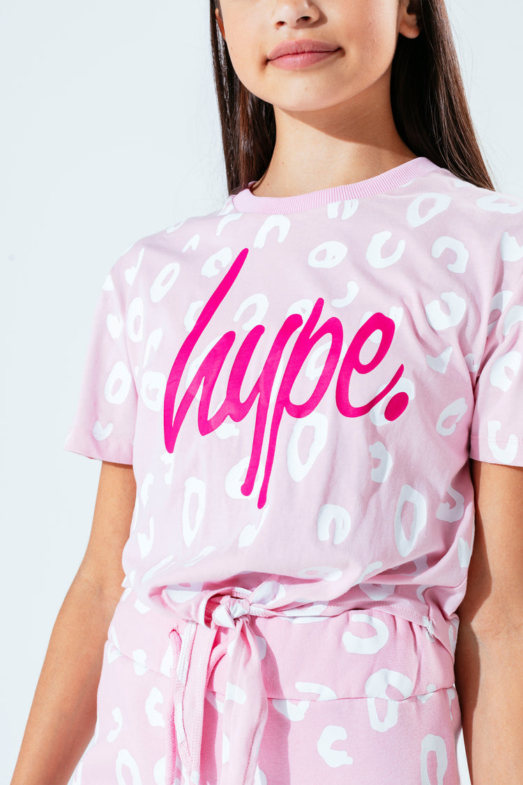 Hype Pink Spots Kids Crop T-Shirt