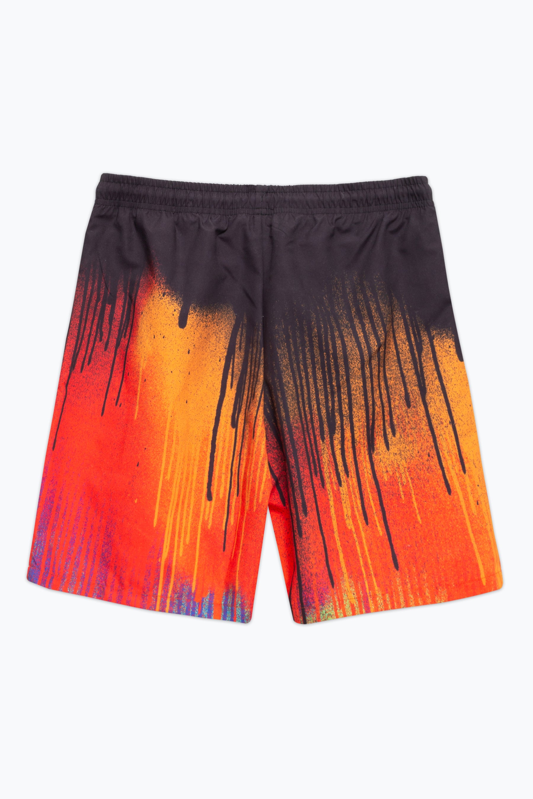 Hype Boys Red Multi Drip Script Swim Shorts 3 4Y Red