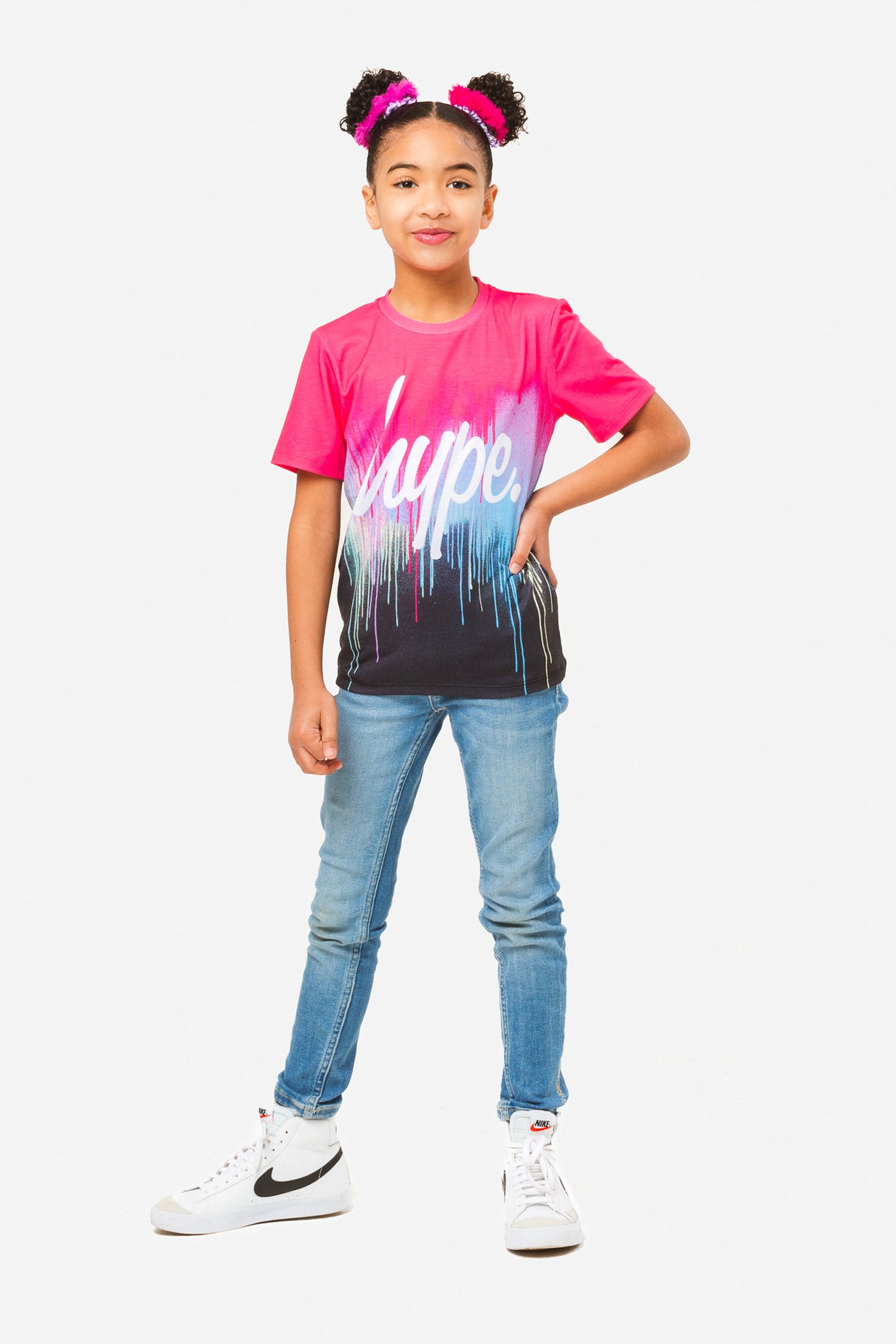 Hype Girls Pink Drip Script T-Shirt