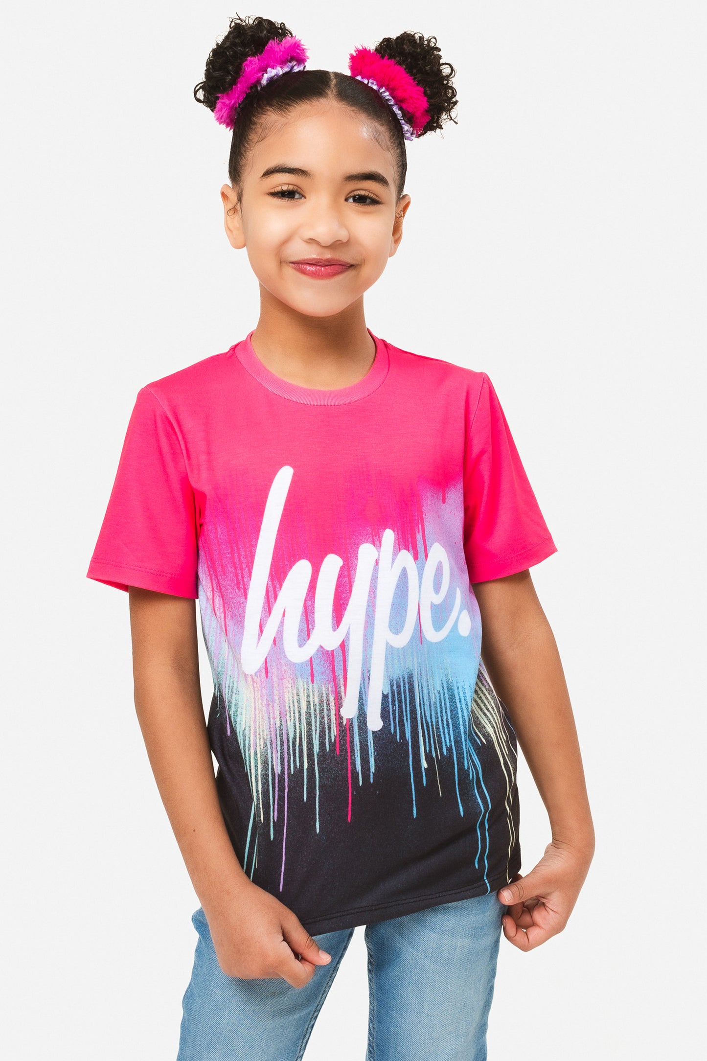 Hype Girls Pink Drip Script T-Shirt