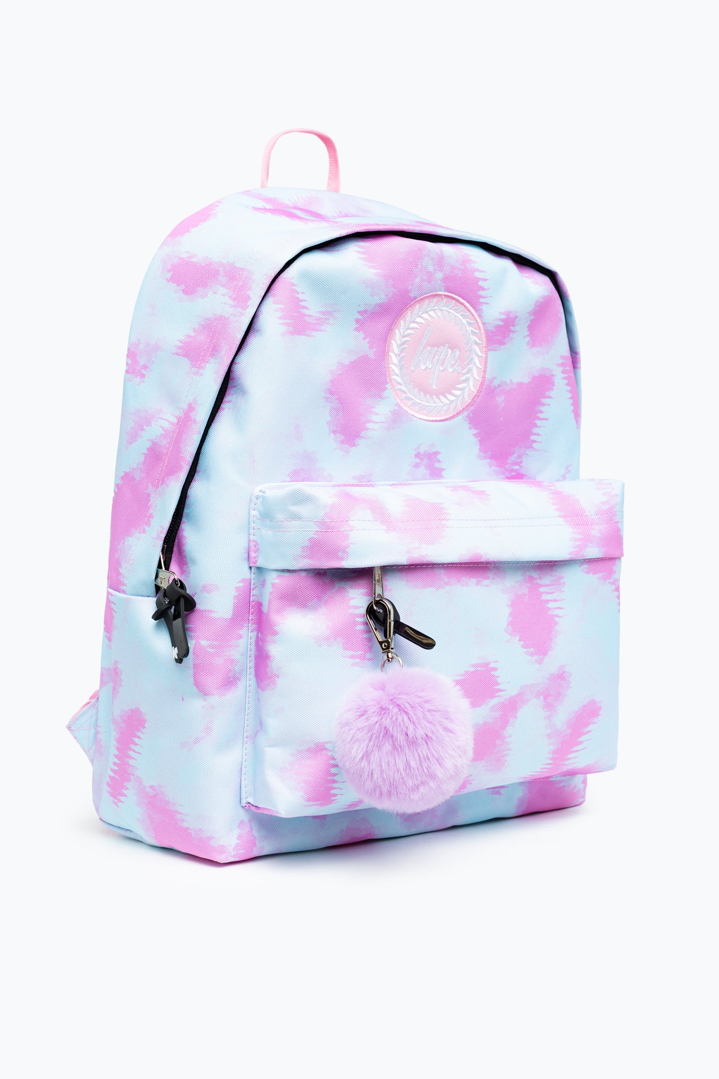 Hype Unisex Splodge Tie Dye Blue And Lilac Crest Backpack