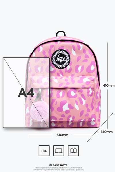 HYPE UNISEX PINK TONE ON TONE LEOPARD CREST BACKPACK