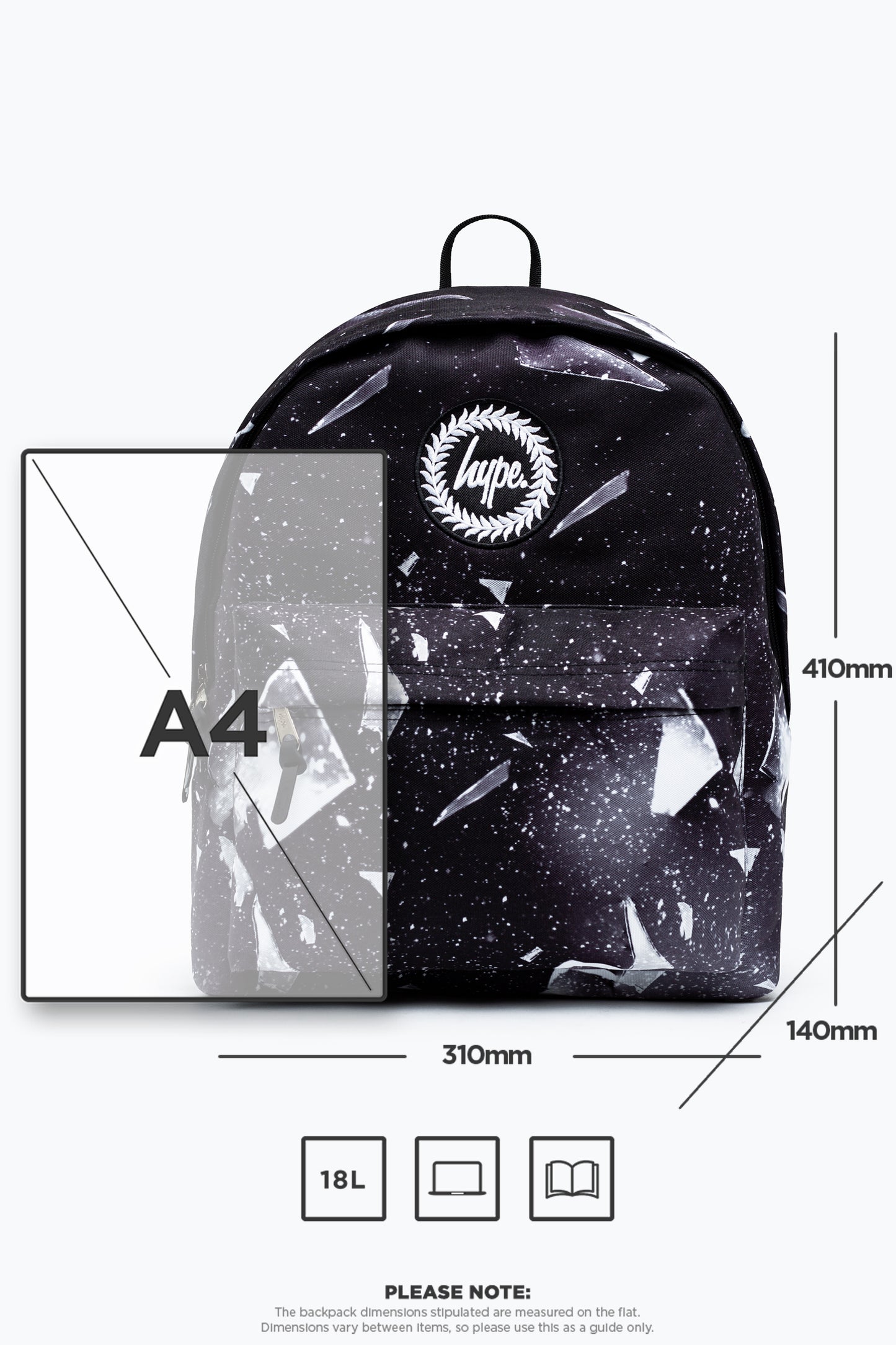 Hype Unisex Black Explosion Crest Backpack