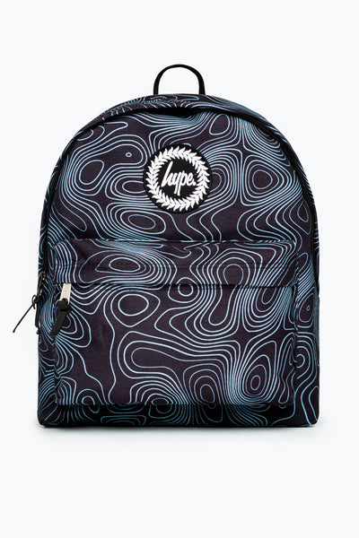 HYPE UNISEX BLACK TOPOGRAPHIC CREST BACKPACK