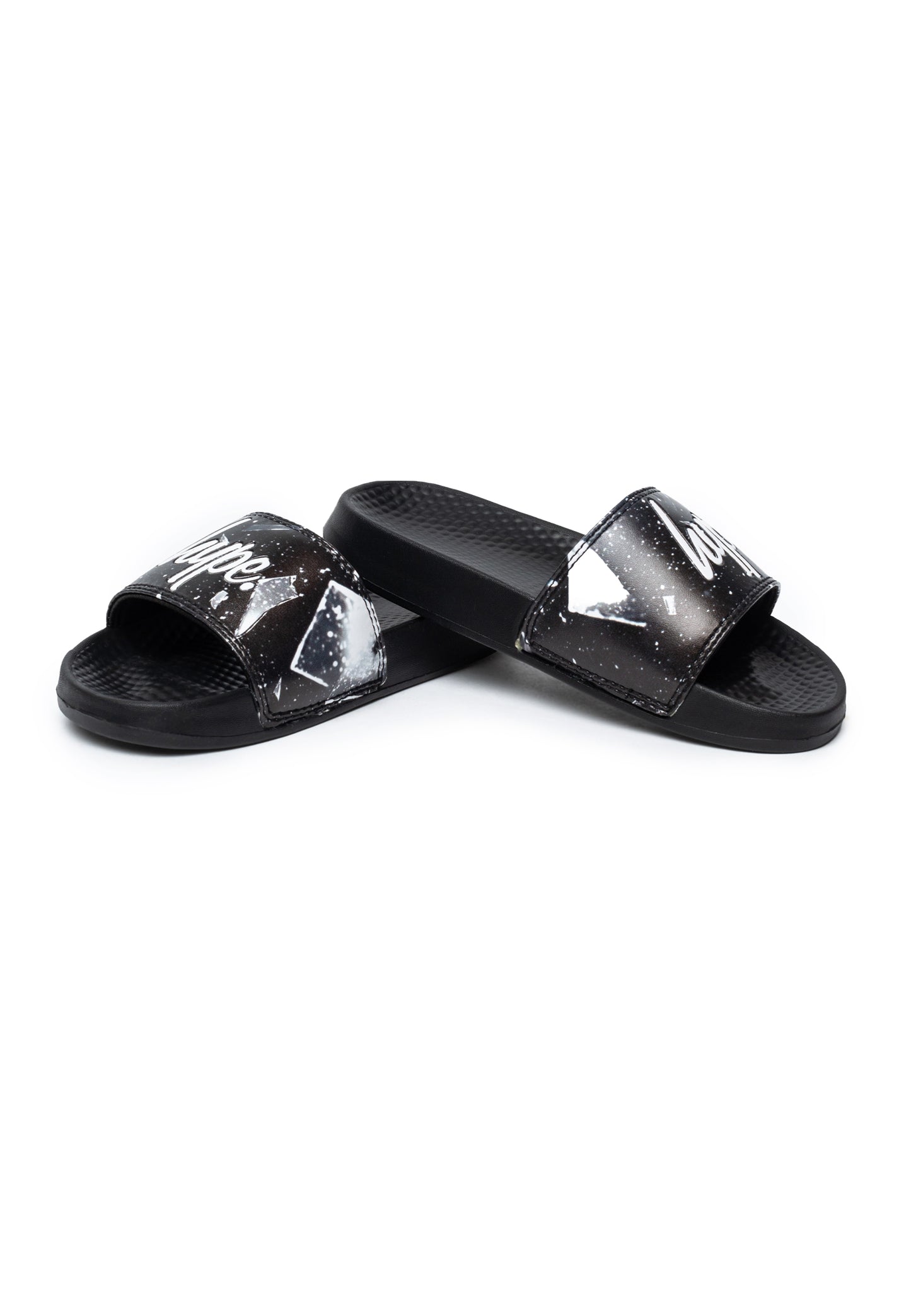 Hype Kids Unisex Black Explosion Mini Script Sliders