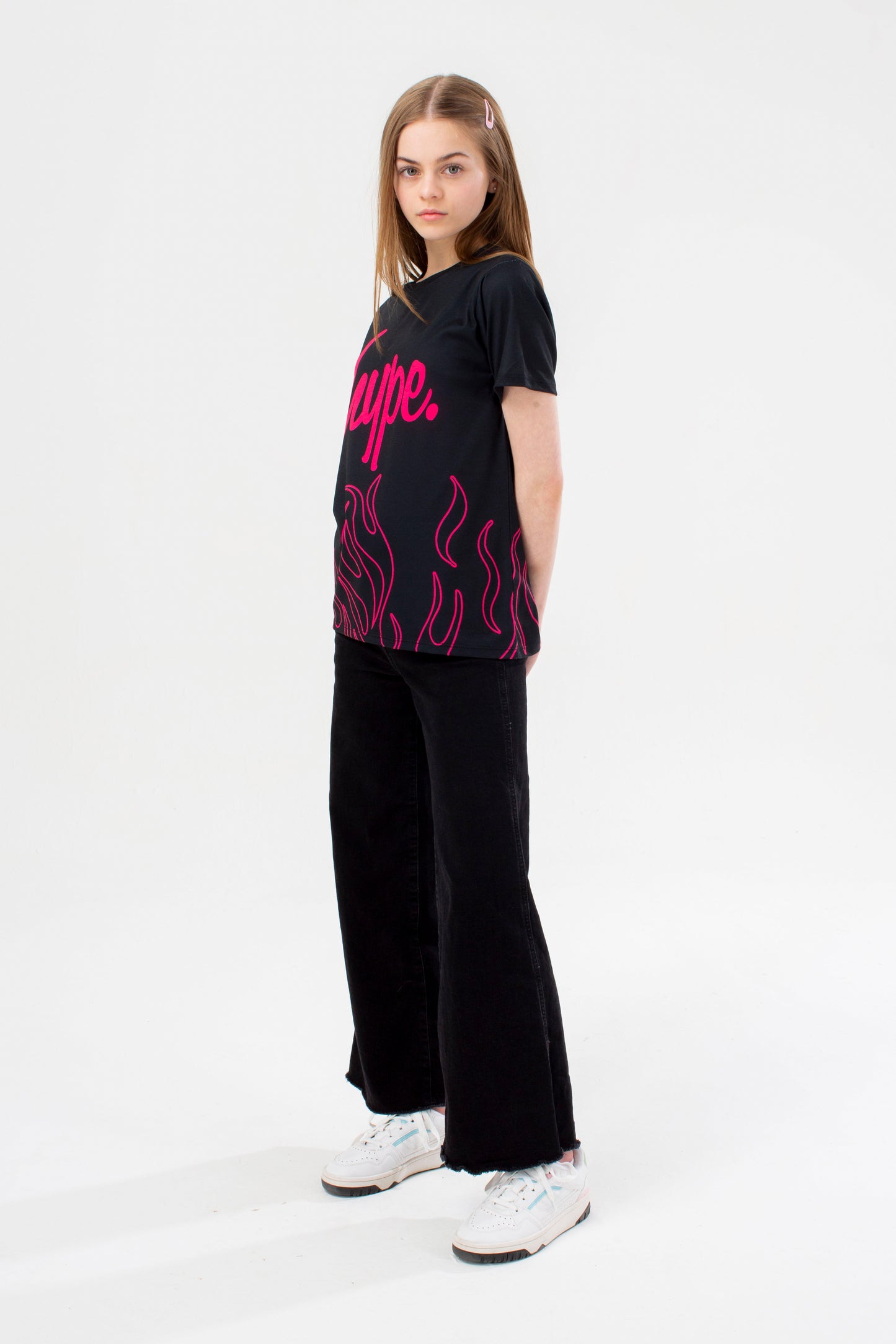 Hype Girls Black Groovey Script T-Shirt