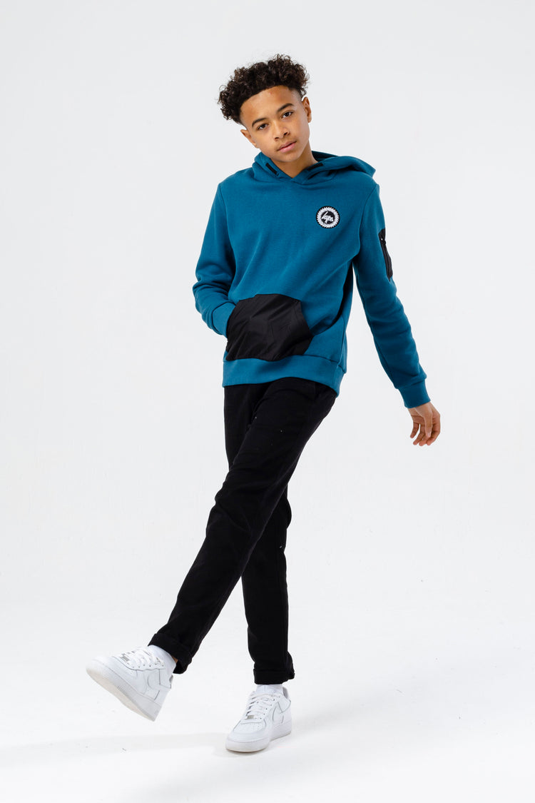HYPE BOYS TEAL COMMAND CREST HOODIE