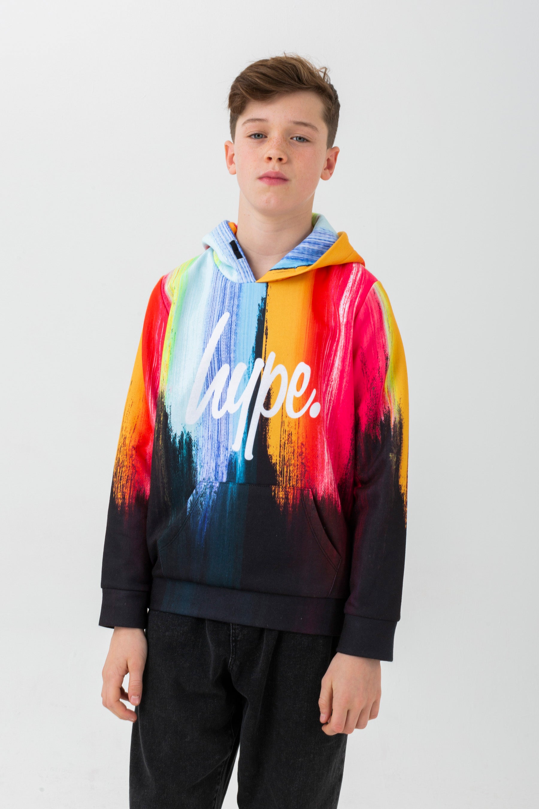 Hype Boys Red Canvas Script Hoodie 3 4Y Red