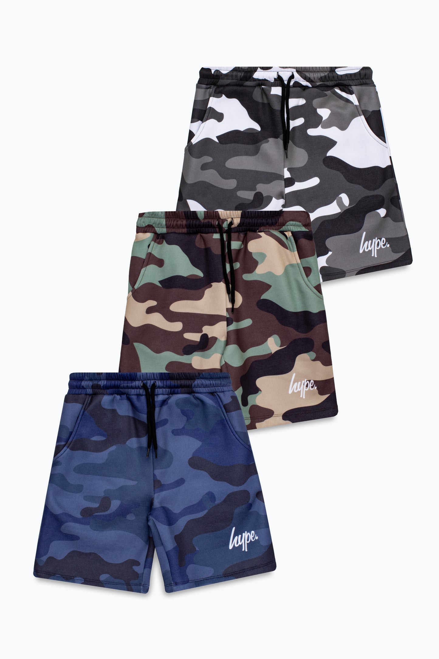 Hype Boys Multi Camo Script Short 3 Pack