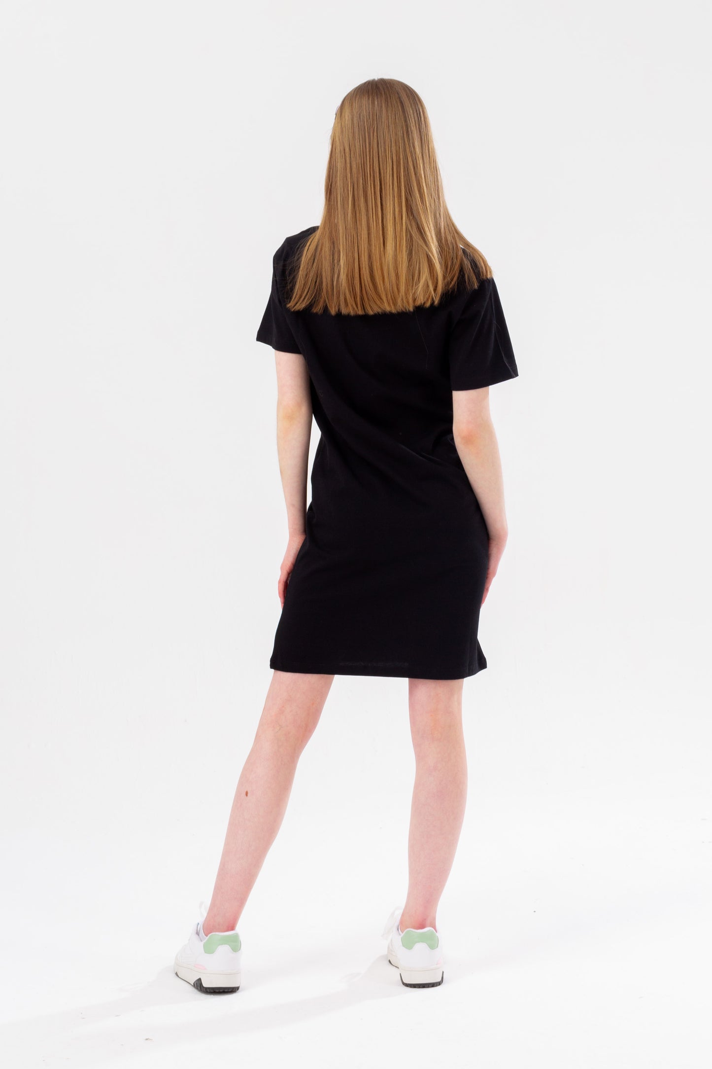 Hype Girls Black Glitter Script Tee Dress