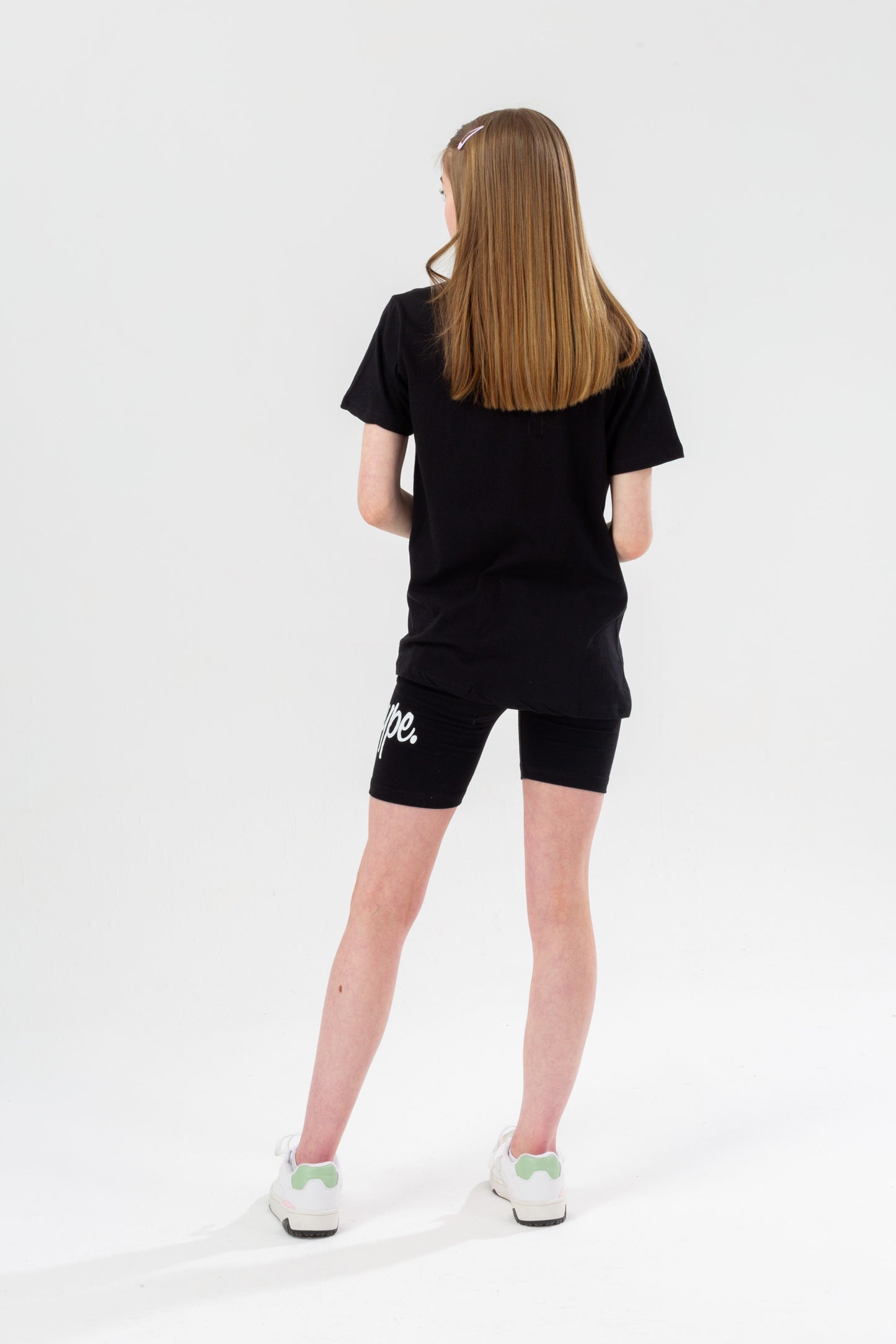 Hype Girls Black Script Tee And Shorts Set