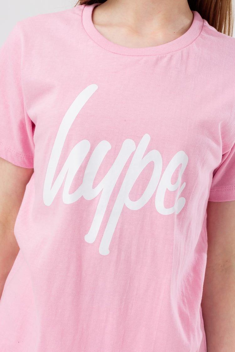 HYPE GIRLS PINK SCRIPT TEE AND SHORTS SET