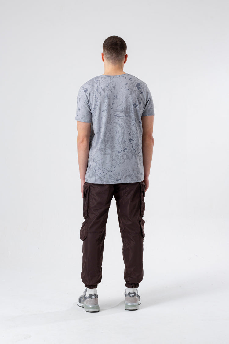 HYPE MENS GREY MINERAL SCRIBBLE T-SHIRT