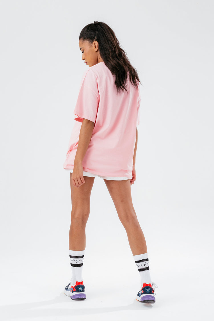 HYPE WOMENS PINK SCRIBBLE BOXY T-SHIRT