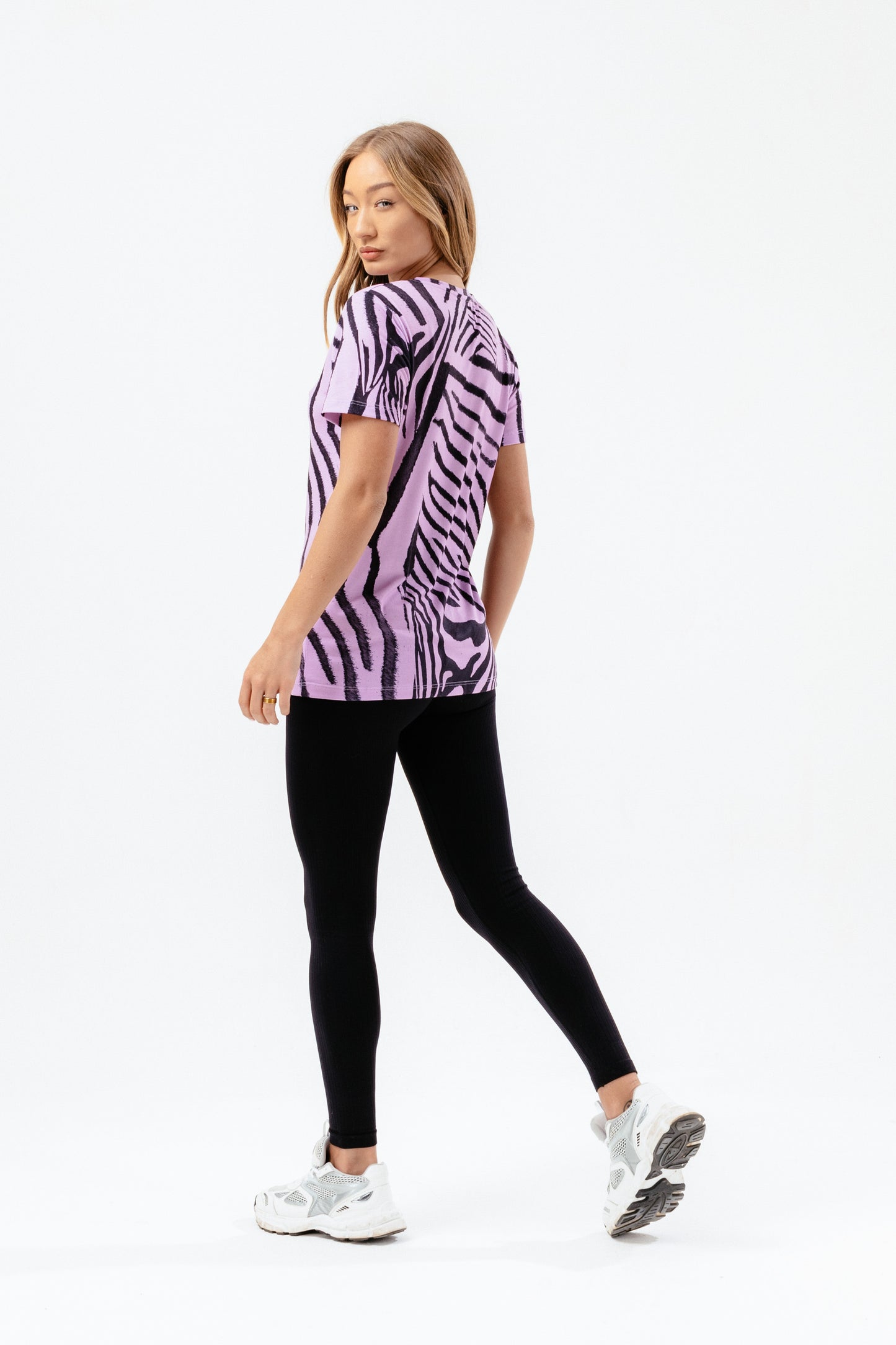 Hype Womens Lilac Zebra Scribble T-Shirt