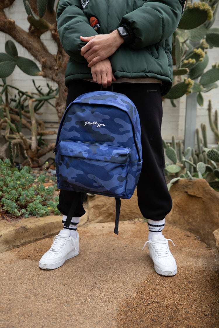 HYPE UNISEX NAVY CLASSIC CAMO SCRIBBLE BACKPACK