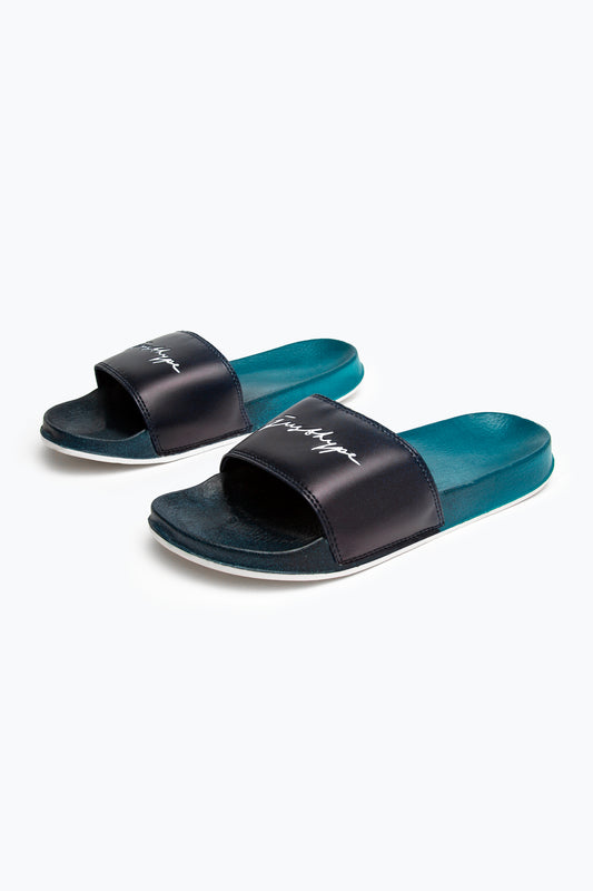 Hype Adult Blue Speckle Fade Scribble Sliders