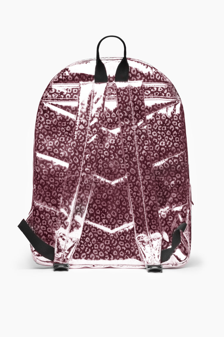 HYPE UNISEX PINK HOLOGRAPHIC LEOPARD CREST BACKPACK
