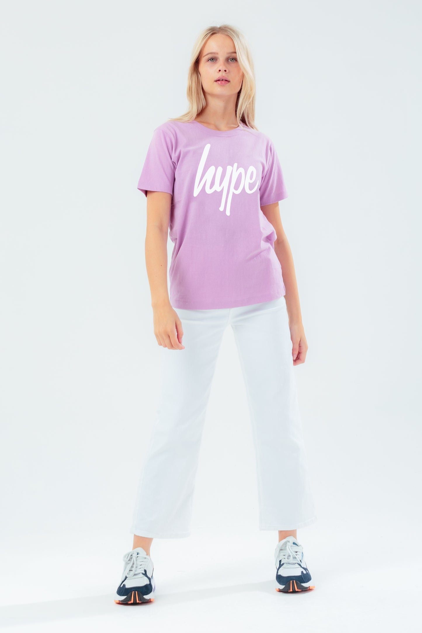 Hype Purple Script Girls T-Shirt