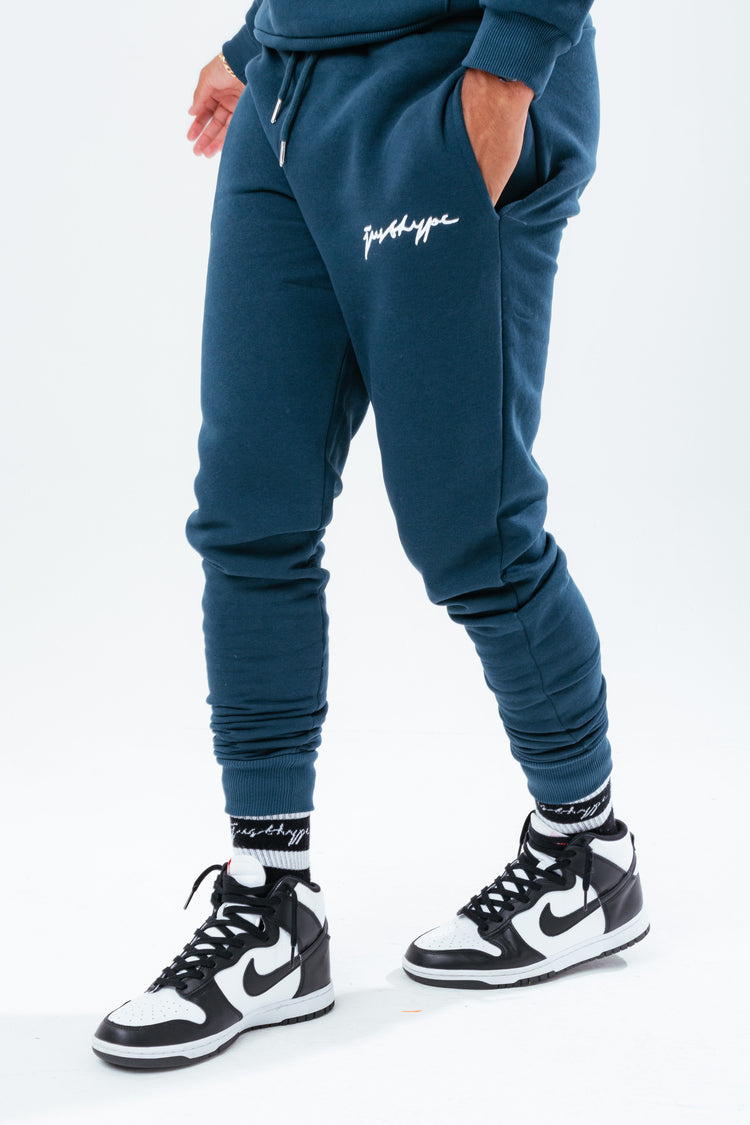 HYPE MIDNIGHT TEAL SCRIBBLE MEN'S JOGGERS