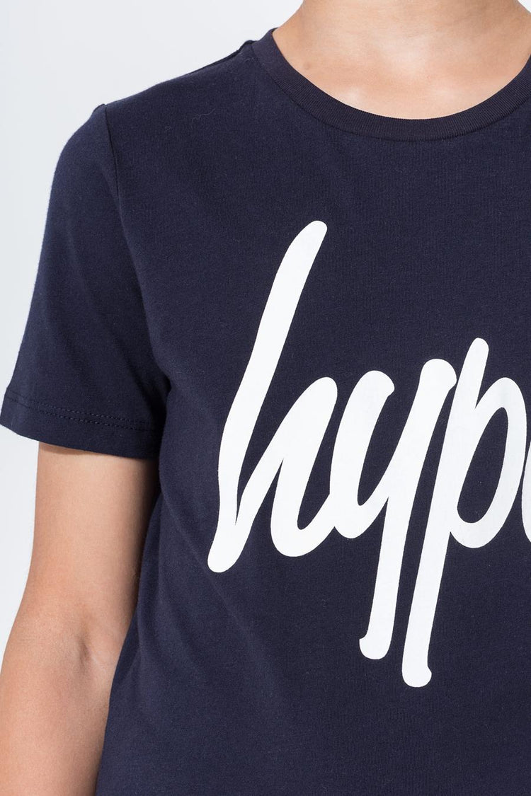 Hype Navy Script Kids T-Shirt