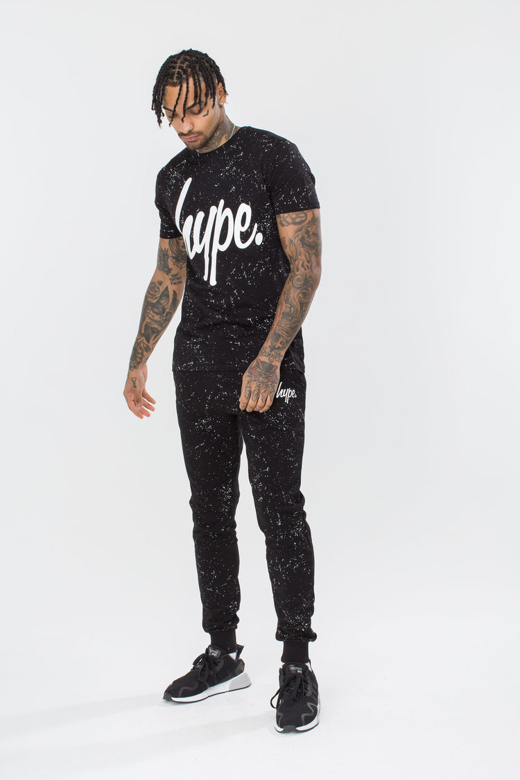 Hype Black Aop Speckle Mens T-Shirt