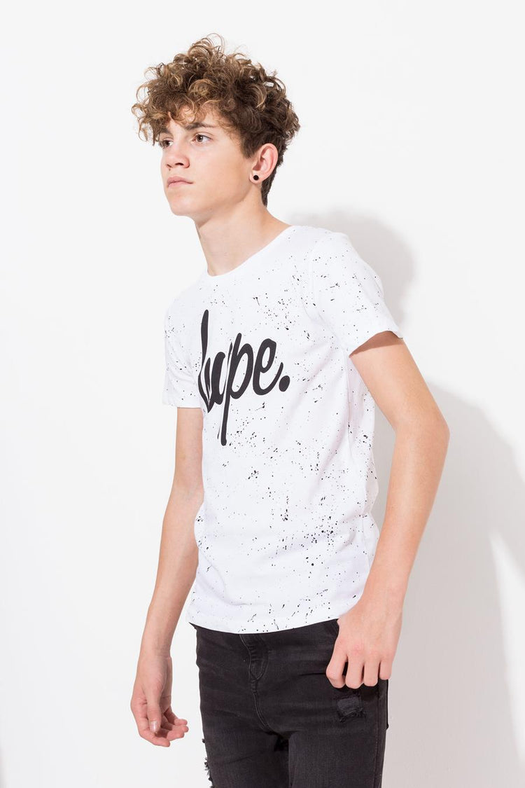 Hype White Aop Speckle Kids T-Shirt