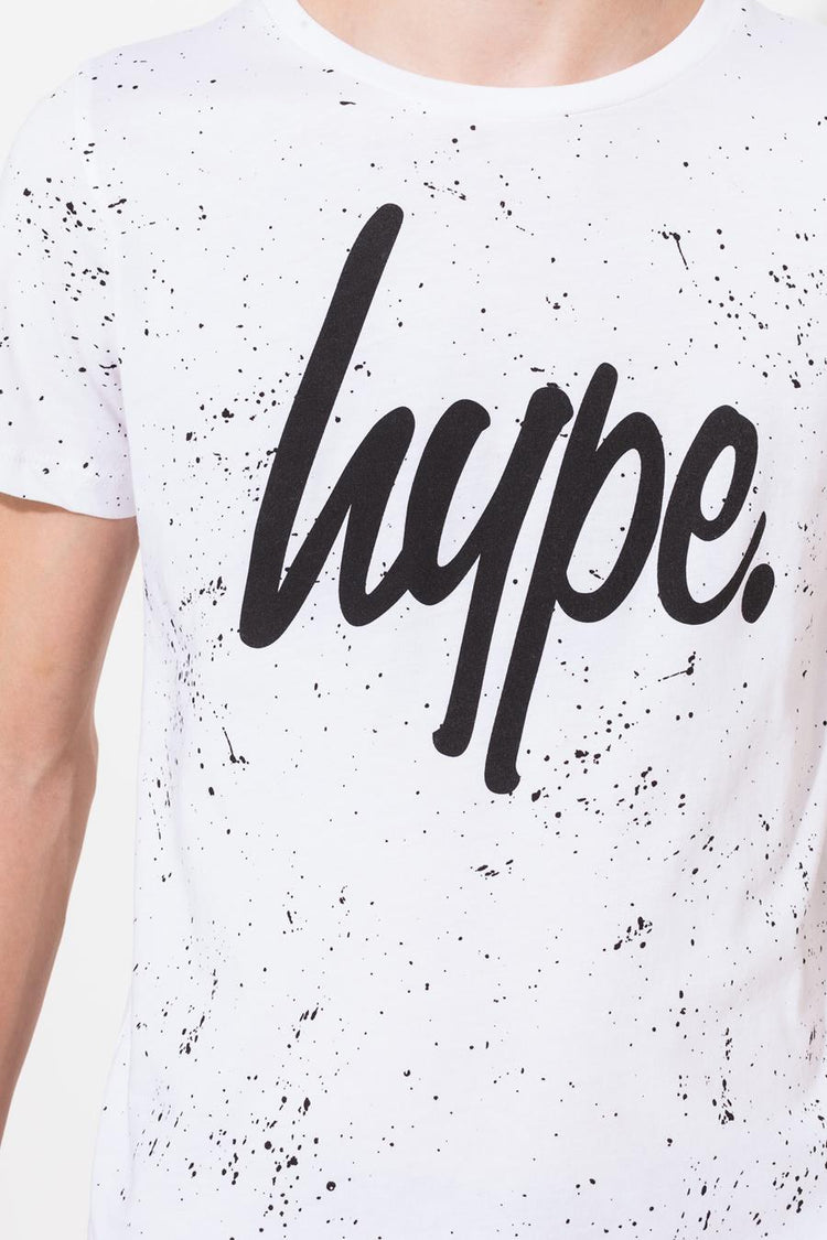 Hype White Aop Speckle Kids T-Shirt